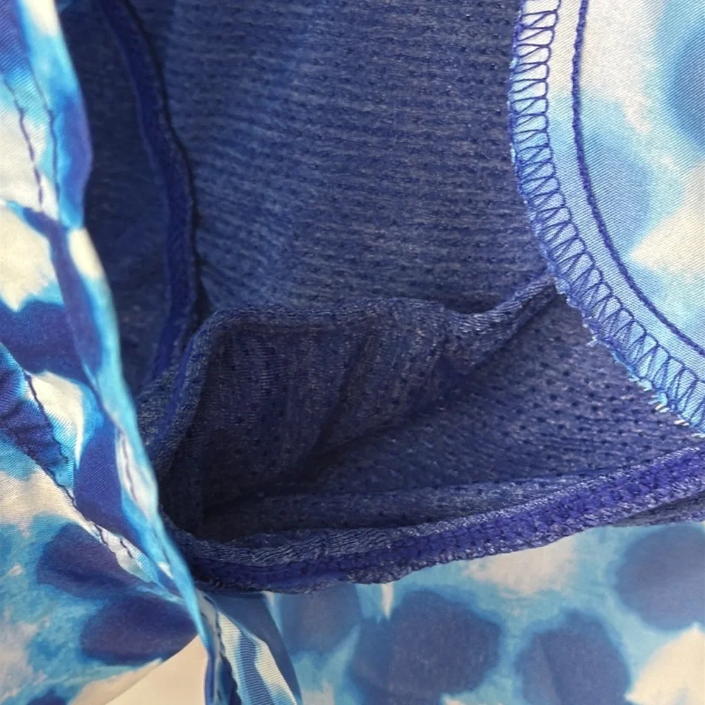 Free People Movement Pleated Shorts Size XL‎ Blue White Women’s High Rise